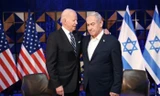 Tổng thống Mỹ Joe Biden trong cuộc gặp Thủ tướng Israel Benjamin Netanyahu ngày 18/10/2023. (Ảnh: Anadolu)