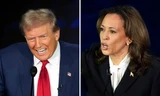 Ông Donald Trump và bà Kamala Harris trong cuộc tranh luận ngày 11/9. (Ảnh: AP)