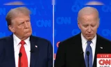Tổng thống Mỹ Joe Biden và đối thủ Donald Trump trong cuộc tranh luận trực tiếp trên truyền hình CNN ngày 27/6