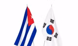 Quốc kỳ Cuba và Hàn Quốc. (Ảnh: Korea Herald)