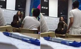 Ảnh cắt từ video gần ba phút cãi nhau giữa cô giáo và học viên.