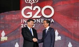 Tổng thống Indonesia đón Chủ tịch Trung Quốc Tập Cận Bình tại G20. (Ảnh: Reuters)