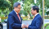 Bộ trưởng Ngoại giao Bùi Thanh Sơn tiếp người đồng cấp Hàn Quốc Park Jin ngày 18/10. (Ảnh: Mofa)