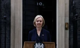 Bà Liz Truss trong phát biểu từ chức ngày 20/10. (Ảnh: Reuters)