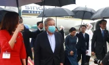 Tổng thư ký Liên Hợp Quốc Antonio Guterres đến sân bay Nội Bài ngày 21/10. (Ảnh: Như Ý)