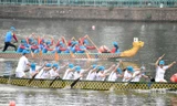 Các đội thi tài tại Lễ hội Bơi chải Thuyền rồng Hà Nội mở rộng năm 2019.