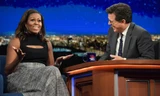 Đệ nhất phu nhân Mỹ Michelle Obama hôm 20/9 xuất hiện trong chương trình truyền hình "The Late Show With Stephen Colbert". Ảnh: CBS.