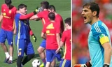 Thủ môn Tây Ban Nha thẳng tay tát đồng đội trên sân tập