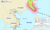 Vị trí và dự báo đường đi của siêu bão Meranti - cơn bão số 5. Nguồn: Trung tâm Dự báo Khí tượng Thủy văn Trung ương.