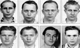8 thành viên trong đội biệt kích khủng bố nước Mỹ của Đức Quốc xã. Nhóm trưởng Dasch ở hàng trên, bên trái ngoài cùng. Ảnh: Weta.