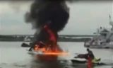 Trực thăng Trung Quốc lao xuống sông, bốc cháy