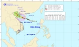 Dự báo đường đi và khu vực ảnh hưởng của cơn bão số 1. Ảnh: Trung tâm Dự báo khí tượng thủy văn TƯ.