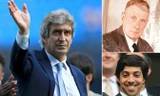 HLV Pellegrini, danh họa Lowry và ông chủ Man City Sheikh Mansour.