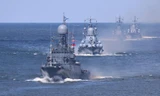 Cận cảnh hạm đội tàu chiến Nga duyệt binh hoành tráng