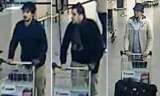 3 nghi phạm tỏng vụ đánh bom sân bay Brussels, trong đó tên áo trắng đang lẩn trốn. Ảnh: Daily Mail.