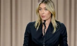 Sharapova trong buổi họp báo. Ảnh: Reuters.