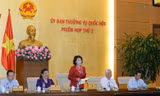 Chủ tịch Quốc hội Nguyễn Thị Kim Ngân phát biểu tại Phiên họp Ủy ban Thường vụ Quốc hội 