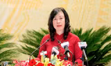 Bà Đào Hồng Lan, Phó Bí thư Thường trực Tỉnh ủy Bắc Ninh khóa XIX được giới thiệu để bầu làm Bí thư Tỉnh ủy Bắc Ninh nhiệm kỳ XX. Ảnh: Nguyễn Thắng