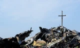 Những mảnh vỡ của máy bay MH17 gần làng Rassipnoe, miền đông Ukraine ngày 15/10. (Nguồn: AFP/TTXVN) 