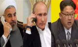 Từ trái sang: Tổng thống Iran Hassan Rouhani, Tổng thống Nga Vladimir Putin và Chủ tịch Triều Tiên Kim Jong-un.