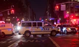 Cảnh sát New York phong tỏa khu vực xảy ra vụ đâm xe. Ảnh: AFP