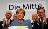 Liên đảng bảo thủ CDU/CSU của bà Merkel thắng trong bầu cử Đức 2017. Ảnh: Reuters