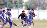 Các cầu thủ Việt Nam tích cực tập luyện những buổi cuối cùng trong chuyến tập huấn tại Qatar, trước khi di chuyển sang UAE tham dự Asian cup ảnh: ĐOÀN NHẬT 