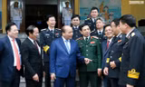 Thủ tướng tới thăm, kiểm tra tại Bộ Tư lệnh Quân chủng Hải quân. Ảnh: CP