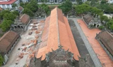 Nhà thờ Phát Diệm trong quá trình thay ngói nhìn từ trên cao
