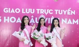 Hoa hậu Việt Nam 2018 Trần Tiểu Vy cùng các Á hậu Bùi Phương Nga và Nguyễn Thị Thúy An giao lưu với bạn đọc báo Tiền Phong. Ảnh: Mạnh Thắng