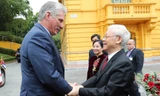 Hình ảnh Tổng Bí thư, Chủ tịch nước đón Chủ tịch Cuba thăm Việt Nam