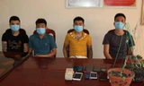4 đối tượng lừa đảo bán lan đột biến bị Công an Hà Nam bắt giữ - Ảnh: Hoàng Long