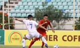 U18 Việt Nam (áo đỏ) thắng đậm 5-0 trước Philippines. Ảnh: VFF