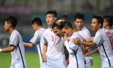 Thắng Nepal 2-0 tối 16/8, Olympic sớm giành vé vào vòng 1/8. Ảnh: Anh Tú
