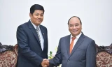 Thủ tướng Chính phủ Nguyễn Xuân Phúc và Đại sứ Myanmar Kyaw Soe Win.