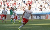 Arkadiusz Milik ăn mừng bàn mở tỷ số cho Ba Lan. 