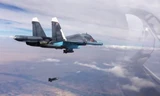 Một máy bay chiến đấu của Nga tấn công các mục tiêu IS ỏ Syria. 