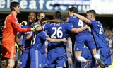 Niềm vui sớm lên ngôi của các cầu thủ Chelsea.