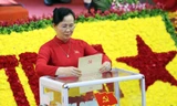 Bà Lê Thị Thủy tái cử Bí thư Tỉnh ủy Hà Nam khóa XX, nhiệm kỳ 2020-2025. Ảnh: Mạnh Thắng