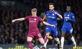 De Bruyne ghi bàn thắng duy nhất của trận đấu, giúp Man City đánh bại Chelsea.