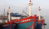 Tàu cá QNa 91298 TS cùng 15 ngư dân được lai dắt về bở an toàn