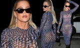 Khloe Kardashian khoe thân hình ‘đồng hồ cát’ sexy, váy xuyên thấu lộ cả vòng ba