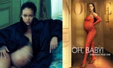 Bà bầu tỷ phú Rihanna gần như khỏa thân trên tạp chí danh tiếng