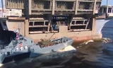 Tàu đâm vào chân cầu ngay trong lễ diễu binh ngày Hải quân Nga