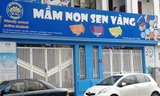 Cơ sở mầm non Sen Vàng nằm trong khu chung cư Skylight, phường Minh Khai, quận Hai Bà Trưng, Hà Nội. 