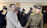 Otto Warmbier xuất hiện năm ngoái tại tòa án Tiều Tiên. Ảnh: Yonhap