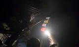 Hình ảnh tên lửa Tomahawk được phóng lên nhằm vào căn cứ quân sự ở Syria.