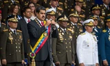Tổng thống Maduro phát biểu trước khi bị tấn công. Ảnh: EPA
