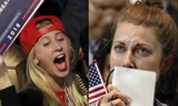Những tiếng reo hò và nước mắt ở thành trì của Trump và Clinton