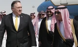 Ông Mike Pompeo (trái) đến Ả Rập Saudi cách đây vài ngày. Ảnh: Sky